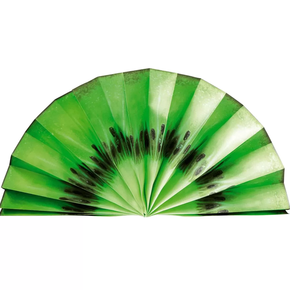 Decoración De Verano>DecoWoerner Abanico De Papel Con Motivo De Frutas Kiwi, Anchura 80 Cm verde