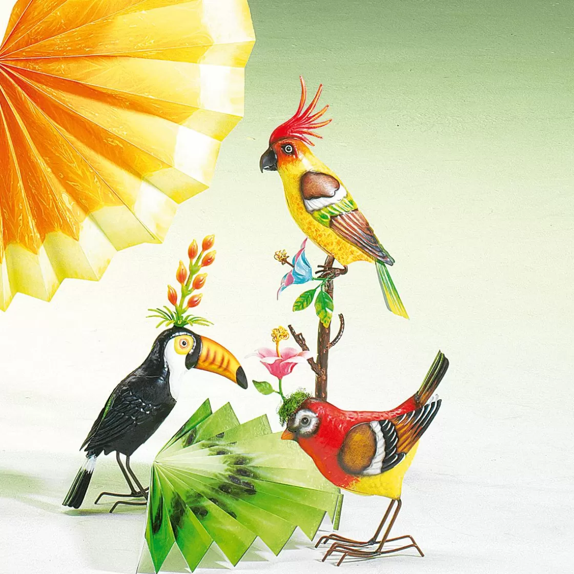 Decoración De Verano>DecoWoerner Abanico De Papel Con Motivo De Frutas Kiwi, Anchura 80 Cm verde