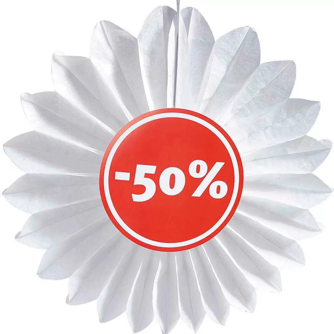 Material De Rebajas>DecoWoerner Abanico Decorativo 50 %, Ø 67 Cm blanco