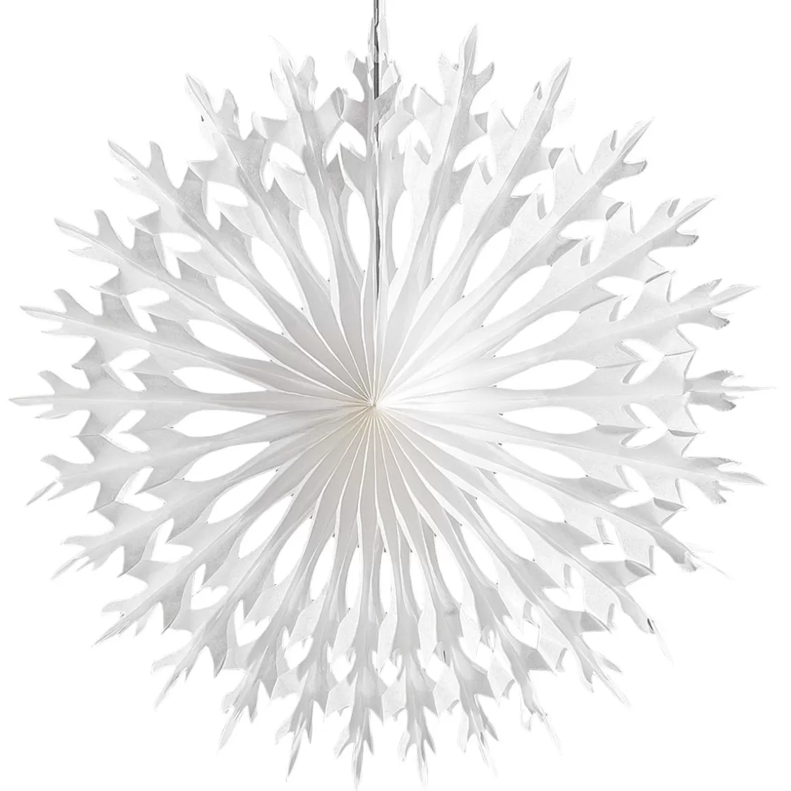 Decoración Temática | Decoración De Invierno>DecoWoerner Abanico Decorativo 50cmØ Papel Copo De Nieve B1 blanco