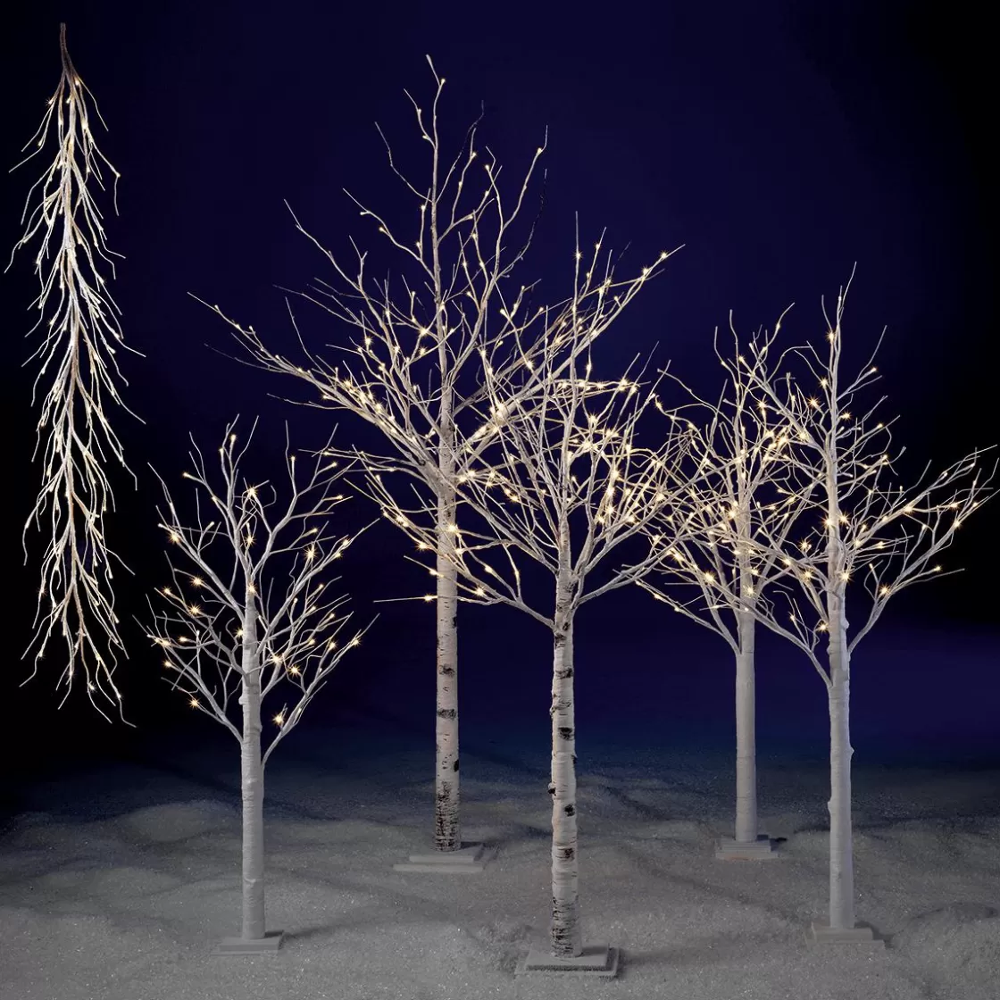 Decoración De Invierno | Árboles Artificiales>DecoWoerner Abedul Con LED, 120 Cm blanco