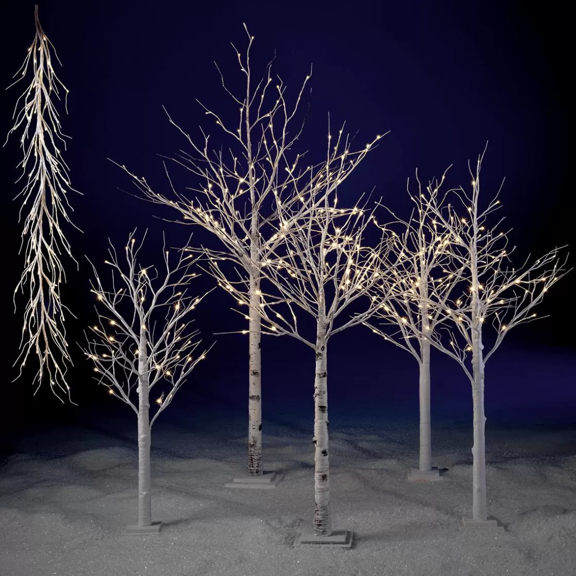 Decoración De Invierno | Árboles Artificiales>DecoWoerner Abedul Con LED, 160 Cm blanco