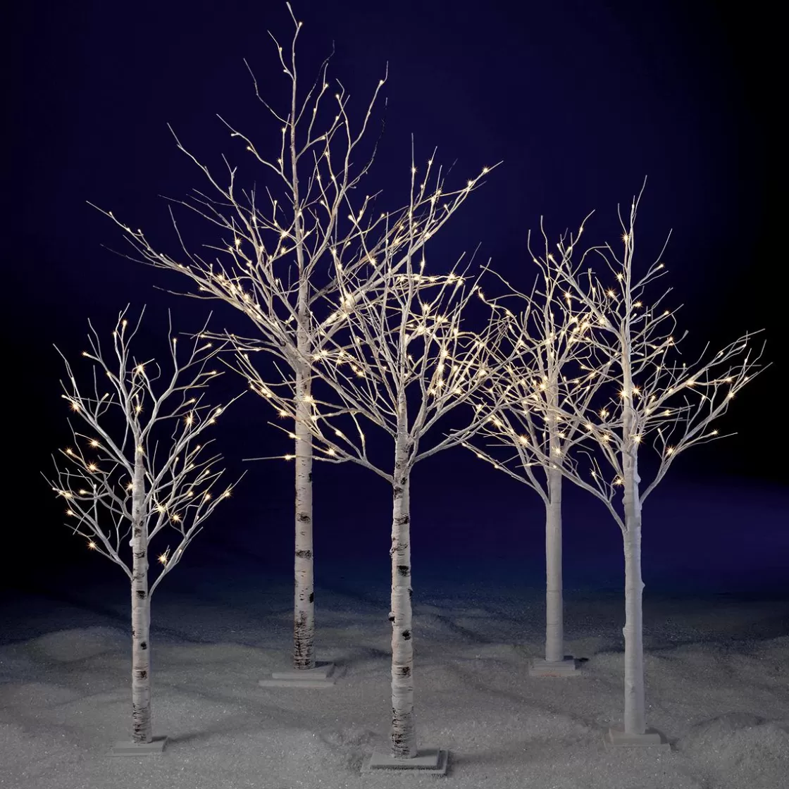 Decoración De Invierno | Árboles Artificiales>DecoWoerner Abedul Con LED, 210 Cm blanco