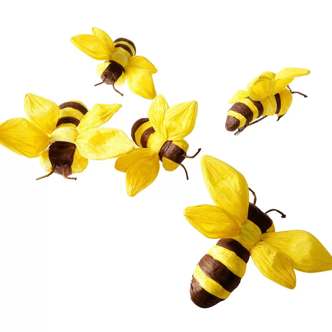 Decoración De Animales | Decoración De Primavera>DecoWoerner Abejas Decorativas 10-14 Cm, 5 Piezas amarillo