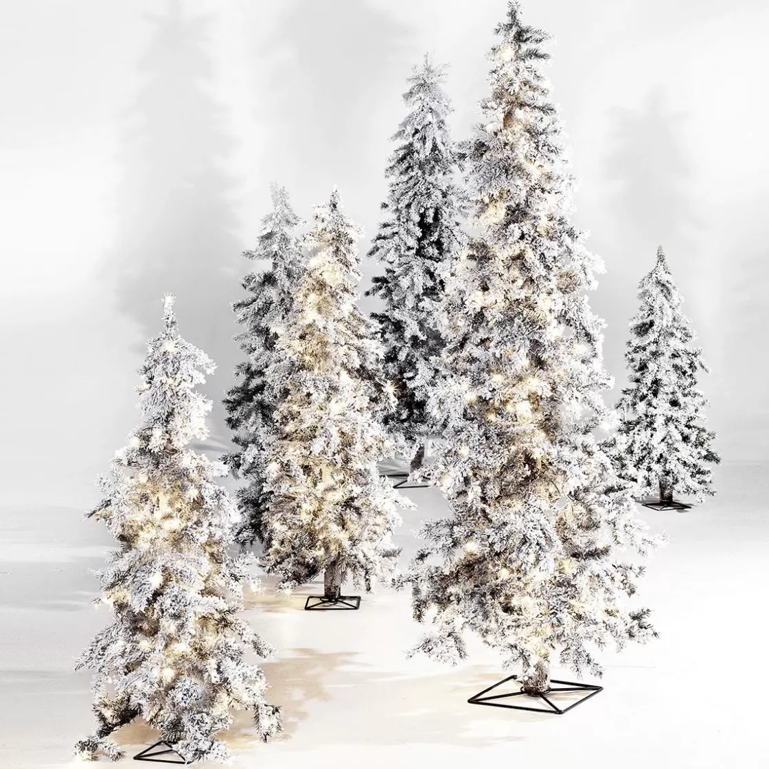 Árboles De Navidad Artificiales>DecoWoerner Abeto De Invierno, Abeto Artificial De Luvi Con Nieve Con Luz LED, 160 Cm blanco