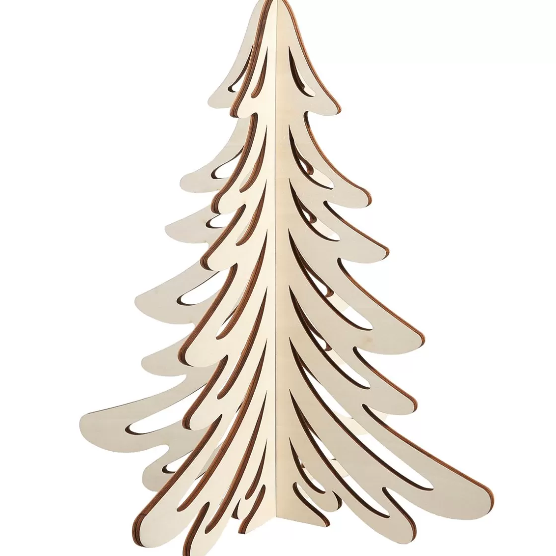 Decoración Natural | Figuras De Navidad>DecoWoerner Abeto De Madera, 60 Cm De Altura marrón