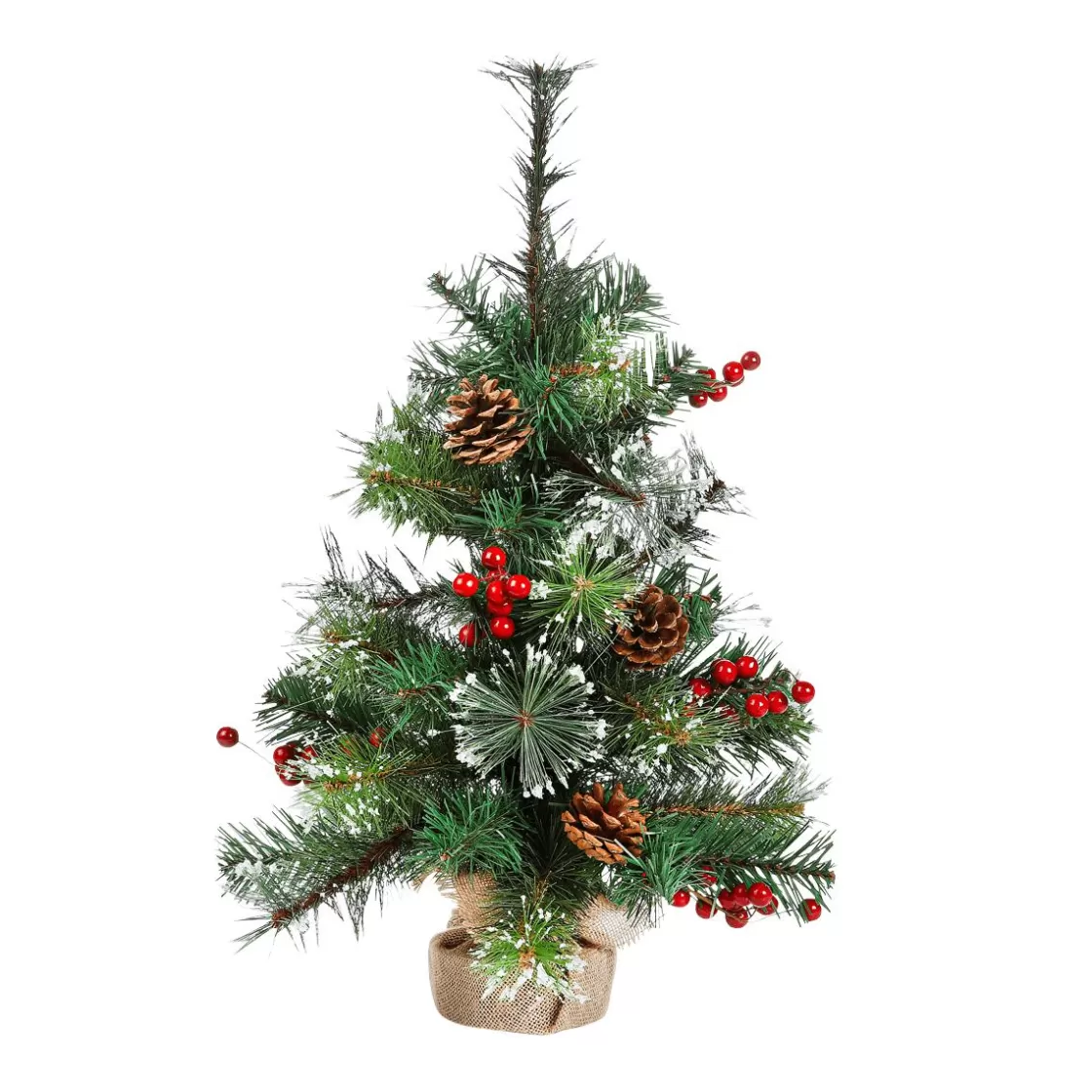 Árboles De Mesa Y Ramas De Abeto>DecoWoerner Abeto Decorativo De 60 Cm En Bolsa De Yute verde