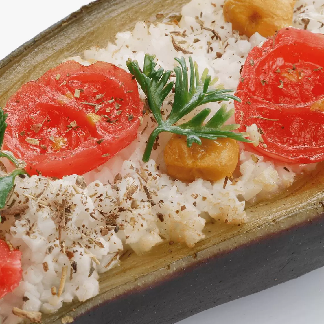 Platos Y Comida Rápida | Verduras Y Hierbas>DecoWoerner Alimento Falso De Berenjena Rellena Por La Mitad 15 Cm violeta