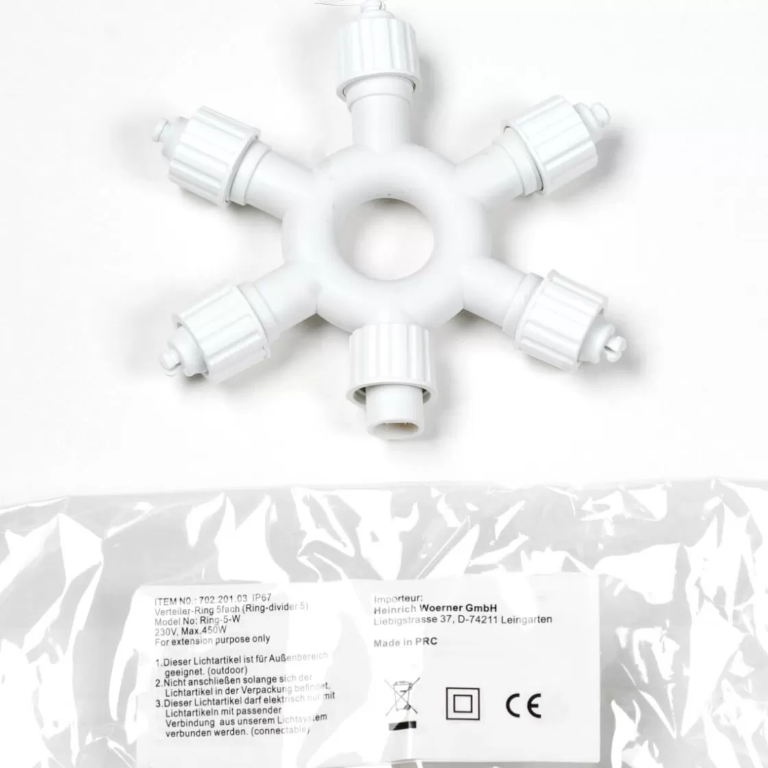 Luces De Navidad>DecoWoerner Anillo Distribuidor 5gang Para LED Profi System Blanco