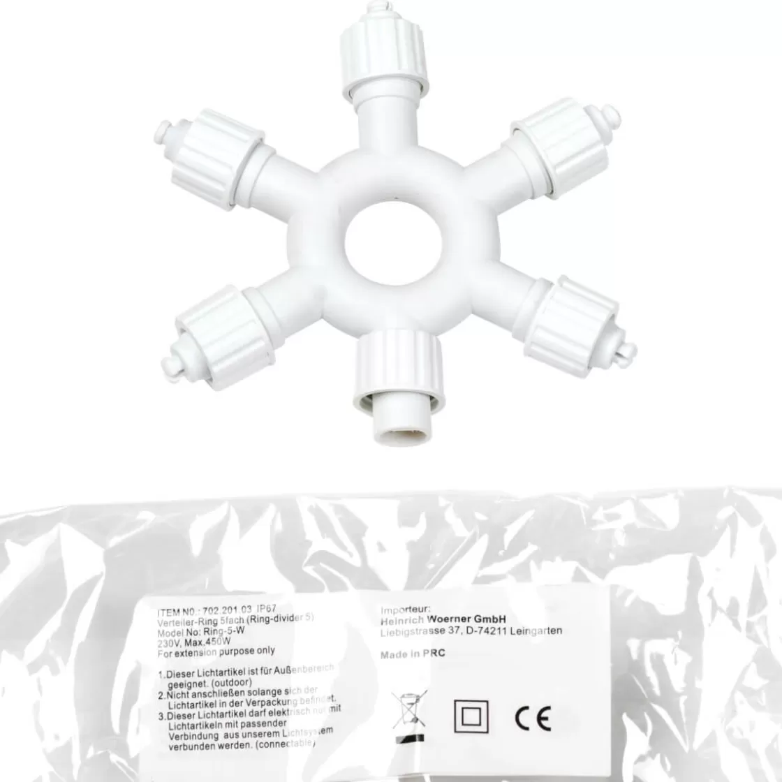 Luces De Navidad>DecoWoerner Anillo Distribuidor 5gang Para LED Profi System Blanco