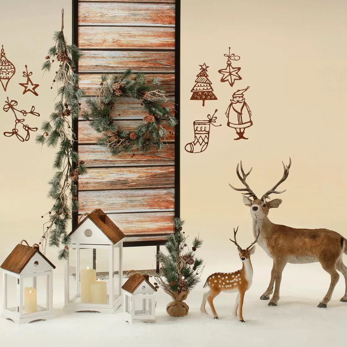 Decoración De Animales | Decoración De Otoño>DecoWoerner Animal Decorativo De Ciervo Con Cornamenta 83 X 40 X 90 Cm (largo X Ancho X Alto) marrón