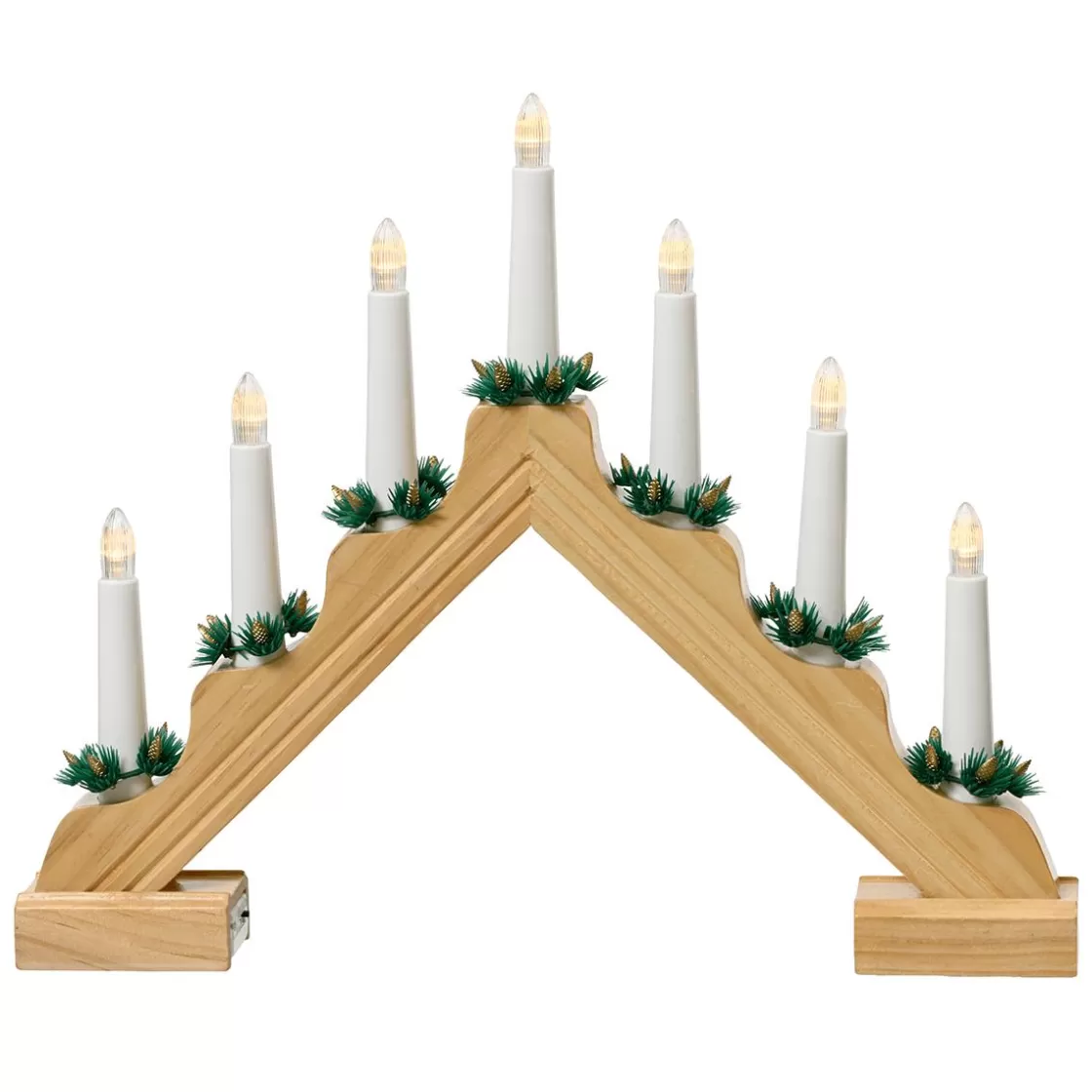 Figuras De Navidad | Luces De Navidad>DecoWoerner Arco De Velas LED Blanco Cálido Madera natural