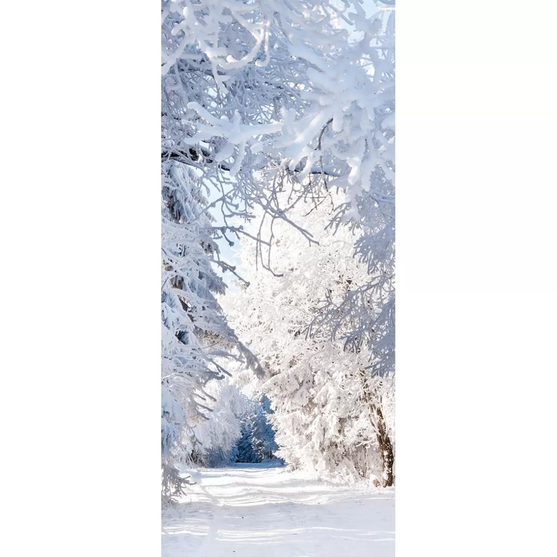 Decoración De Invierno | Pancartas De Navidad E Invierno>DecoWoerner Bandera De Tela Ignífuga "Bosque De Invierno" 75 X 180 Cm blanco