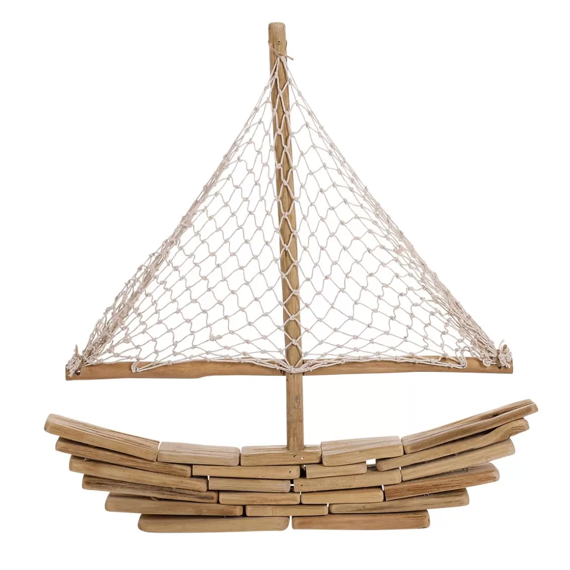 Decoración De Verano>DecoWoerner Barco De Vela De Madera Flotante 45 X 44 X 5 Cm marrón