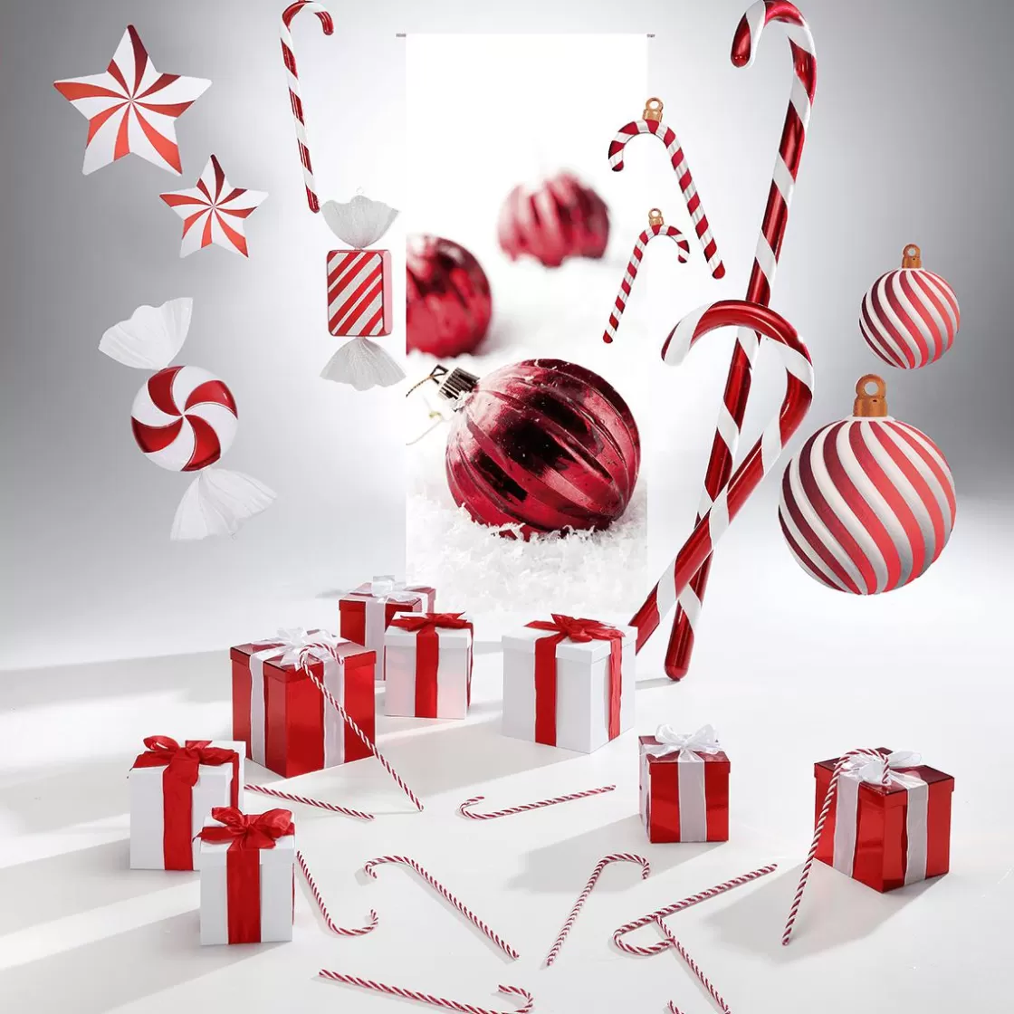 Chupetes Xxl | Figuras De Navidad>DecoWoerner Bastones De Azúcar XXL Alimento De Imitación 5 Piezas 50 Cm rojo