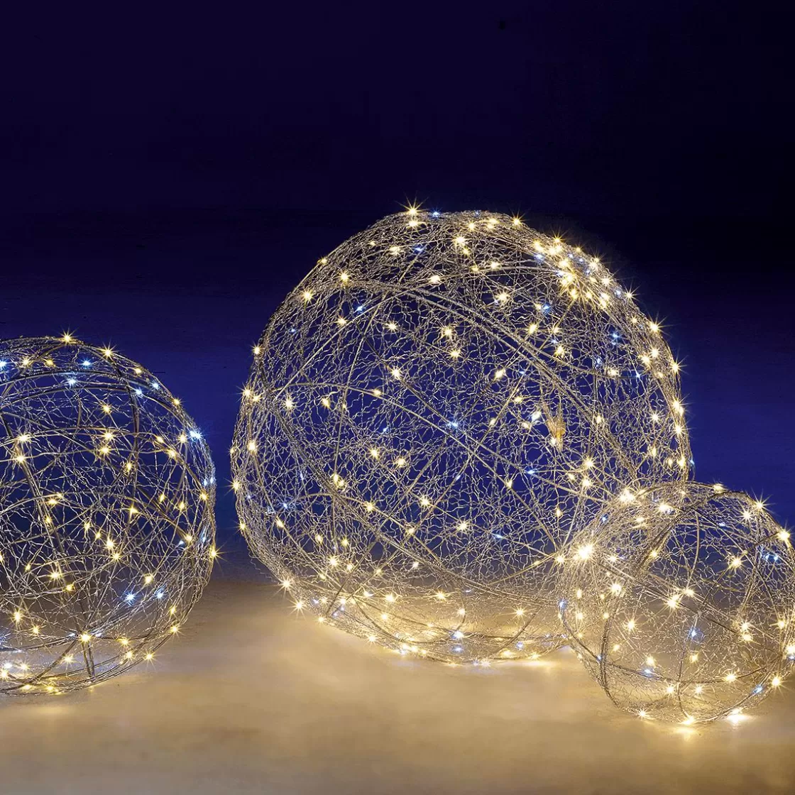 Luz Decorativa | Luces De Navidad>DecoWoerner Bola Con Iluminación LED Caliente Intermitente, 45 Cm plata