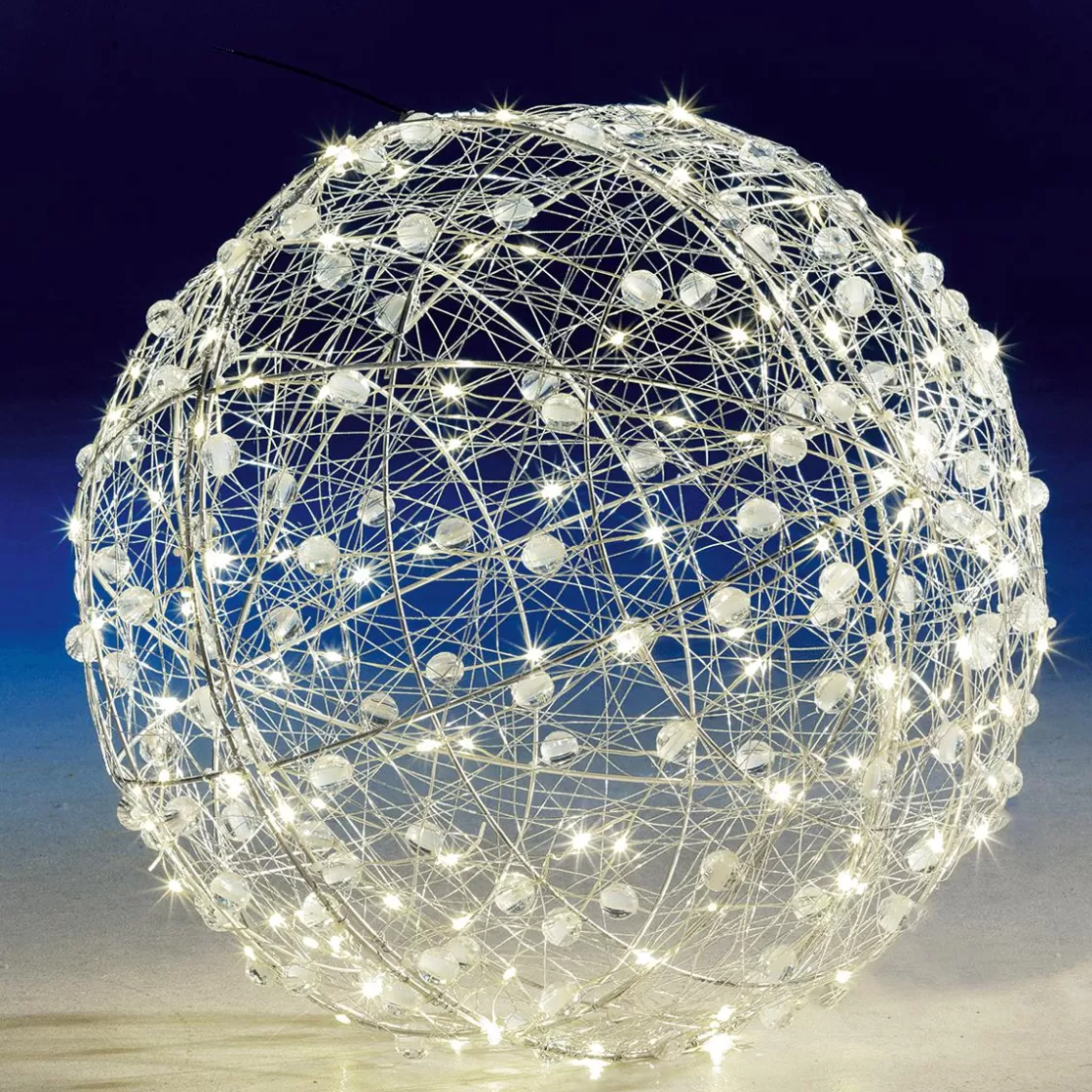 Luz Decorativa | Luces De Navidad>DecoWoerner Bola De Alambre Con Luz LED Ø 45 Cm plata