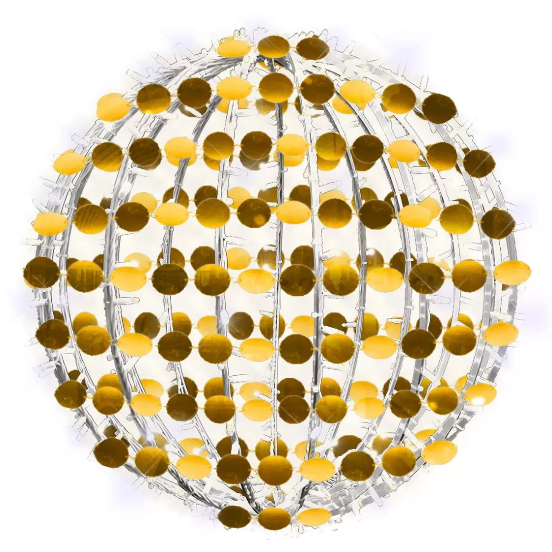 Luz Decorativa | Luces De Navidad>DecoWoerner Bola De Lentejuelas De 50 Cm Ø Con LED Cálidos Y Fríos oro