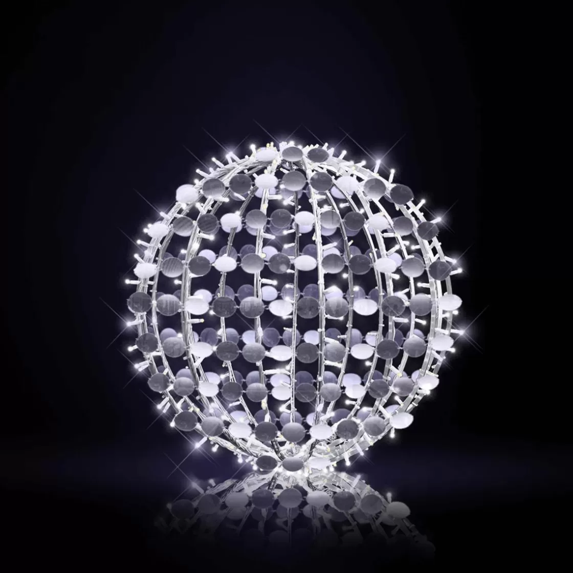 Luz Decorativa>DecoWoerner Bola De Lentejuelas LED 75 Cm Ø plata