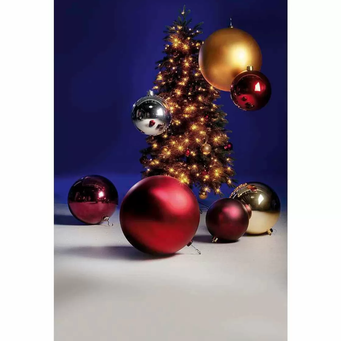 Decoración Navideña Xxl | Bolas De Navidad>DecoWoerner Bola De Navidad XXL Mate, 40 Cm plata