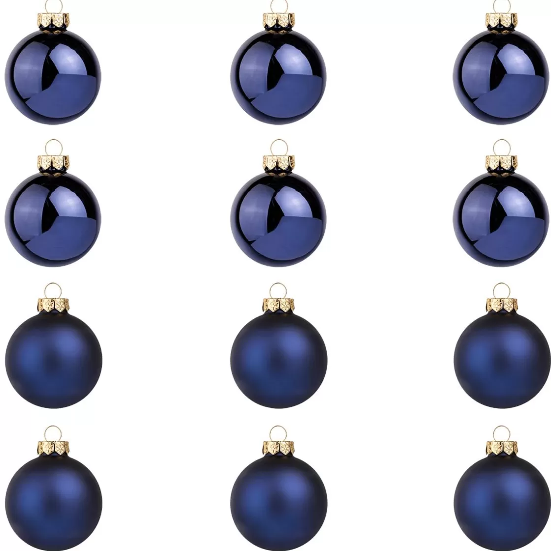 Bolas De Navidad>DecoWoerner Bolas De Navidad De Cristal Noche 8 Cm Ø - 12 Piezas azul