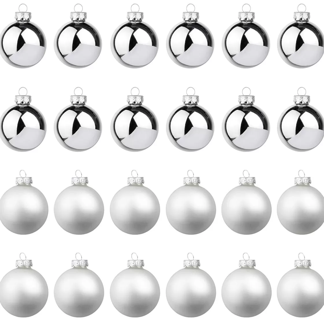 Bolas De Navidad>DecoWoerner Bolas De Navidad De Cristal Plateado 6 Cm Ø - 24 Piezas plata