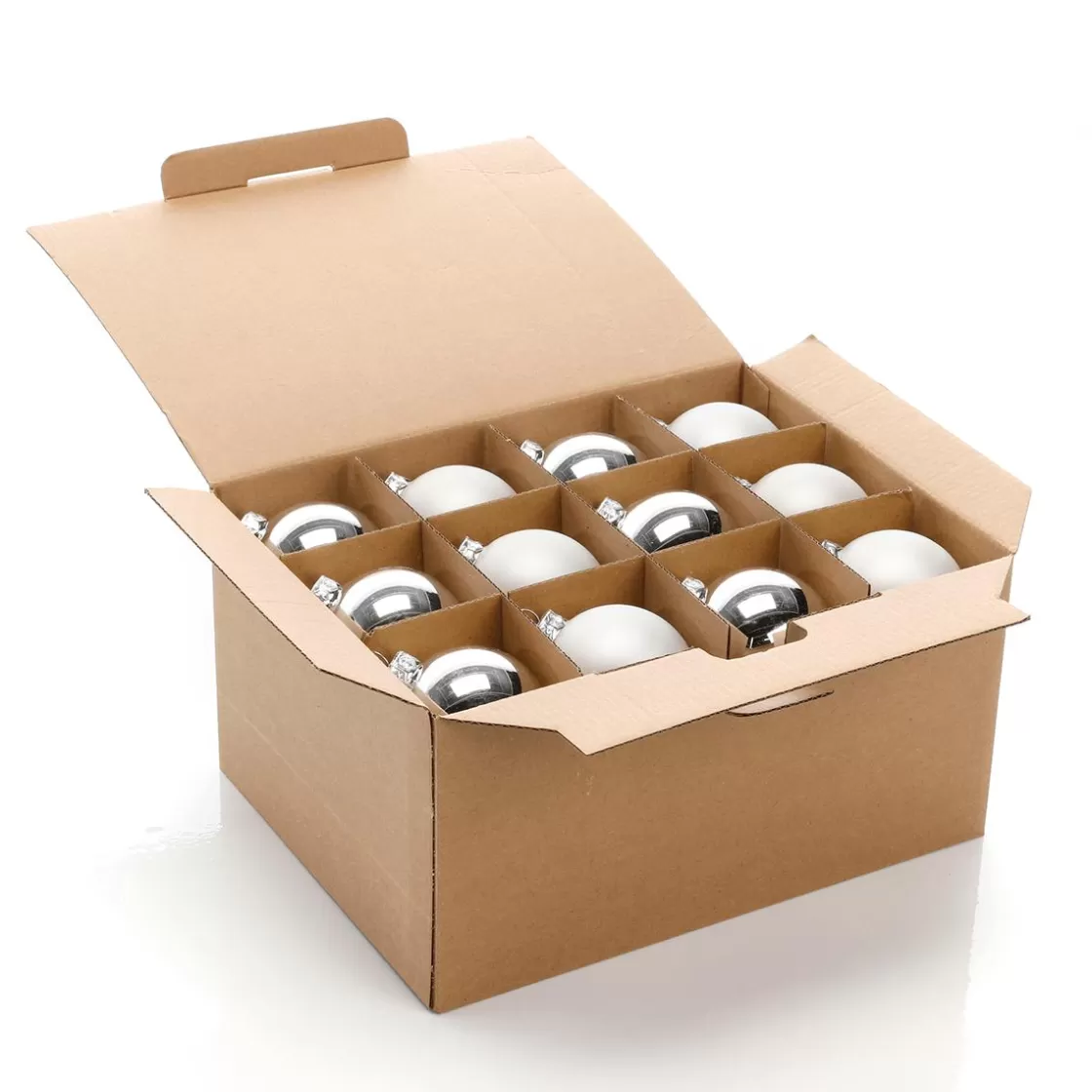Bolas De Navidad>DecoWoerner Bolas De Navidad De Cristal Plateado 6 Cm Ø - 24 Piezas plata
