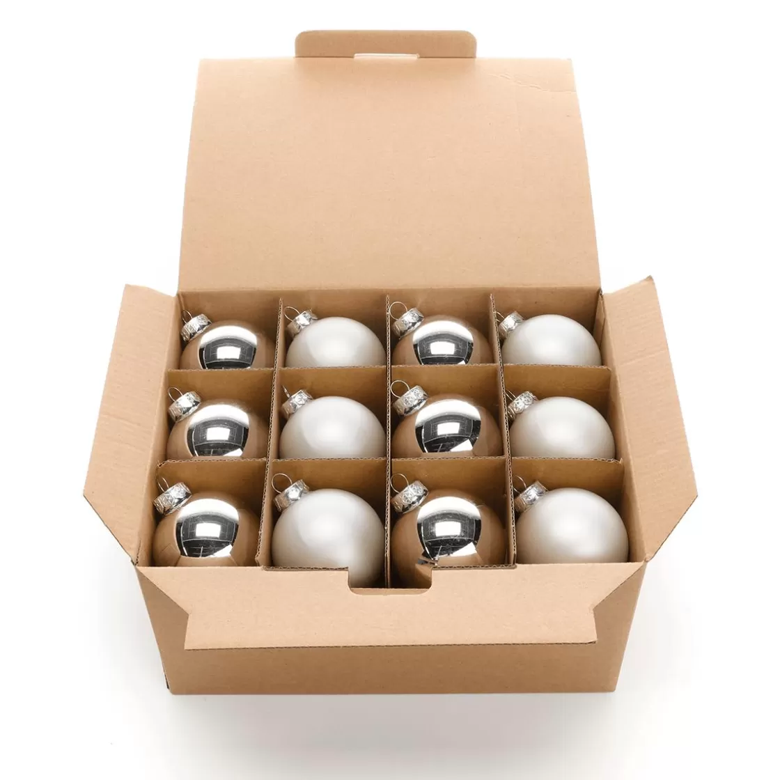 Bolas De Navidad>DecoWoerner Bolas De Navidad De Cristal Plateado 6 Cm Ø - 24 Piezas plata