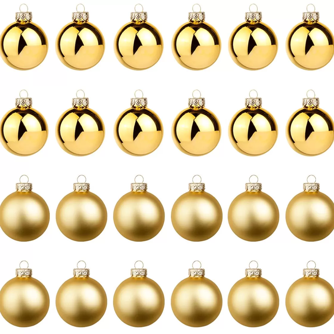 Bolas De Navidad>DecoWoerner Bolas De Navidad De Vidrio Dorado Oscuro 6 Cm Ø - 24 Piezas oro