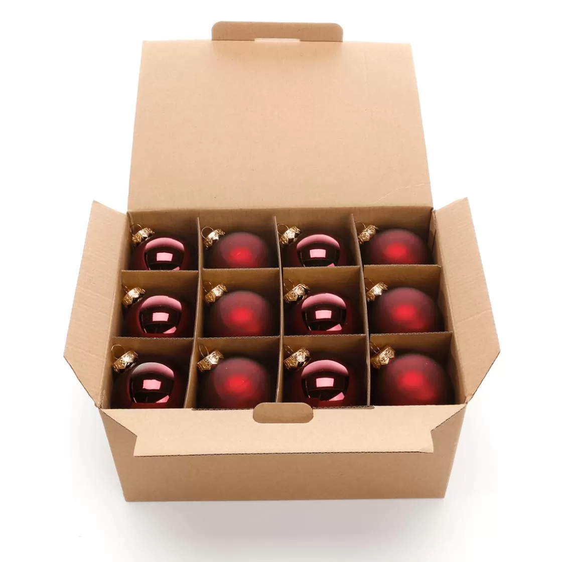 Bolas De Navidad>DecoWoerner Bolas De Navidad De Vidrio Oscuro 6 Cm Ø - 24 Piezas rojo