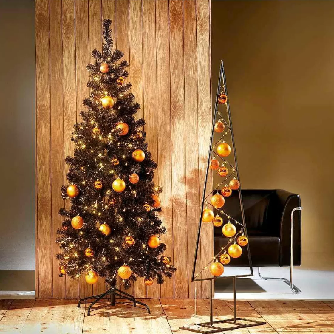 Bolas De Navidad>DecoWoerner Bolas De Navidad Mates Y Cobrizas De Plástico Ignífugo B1, Ø 6 Cm - 24 Uds naranja