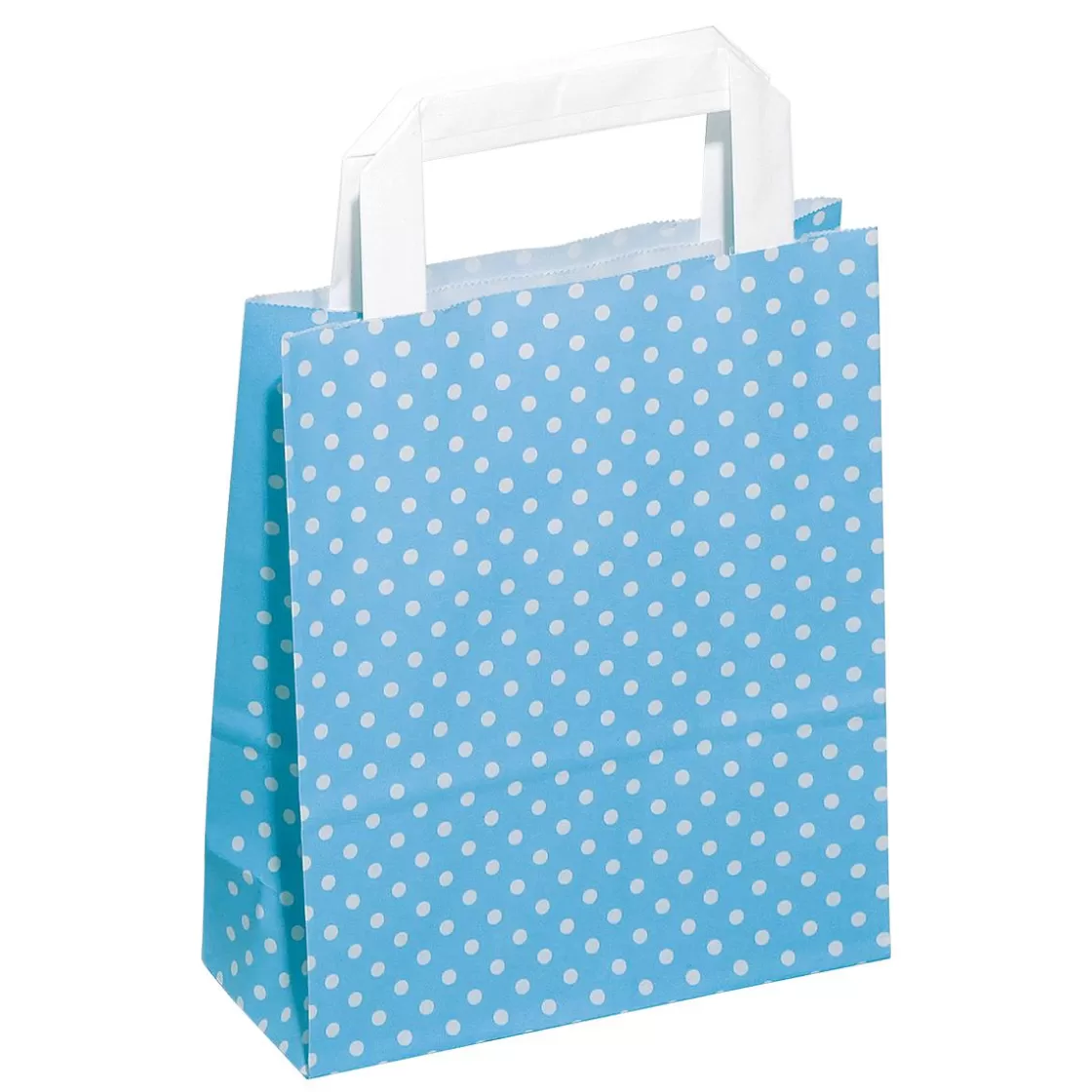Bolsas De Regalo Y Bolsas Portátiles>DecoWoerner Bolsa De Papel Kraft "Puntitos" 22 X 18 Cm, Pastel azul