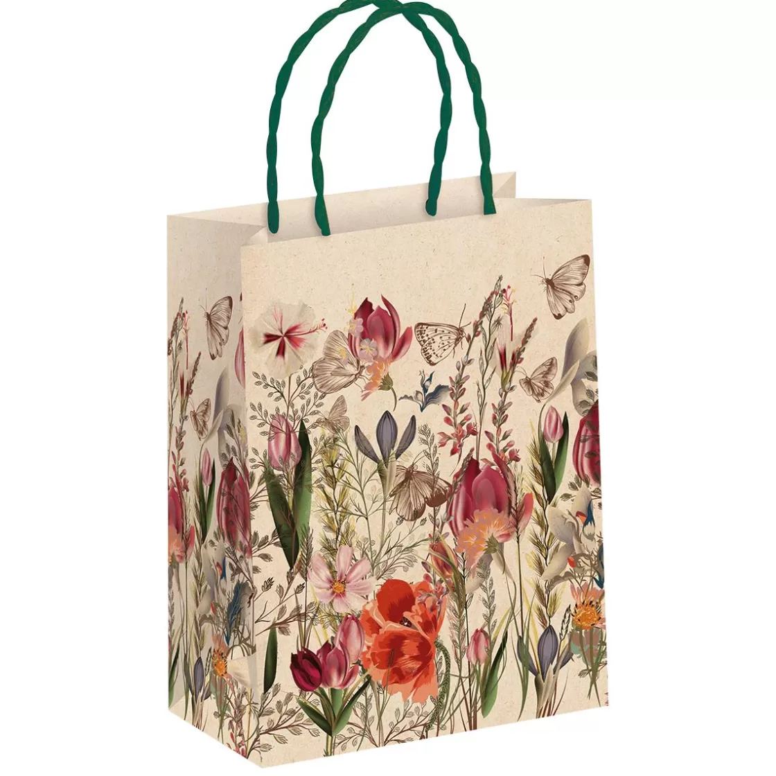 Bolsas De Regalo Y Bolsas Portátiles>DecoWoerner Bolsa De Regalo "Jardín De Flores" 18 X 24 X 8 Cm 10pcs. marrón
