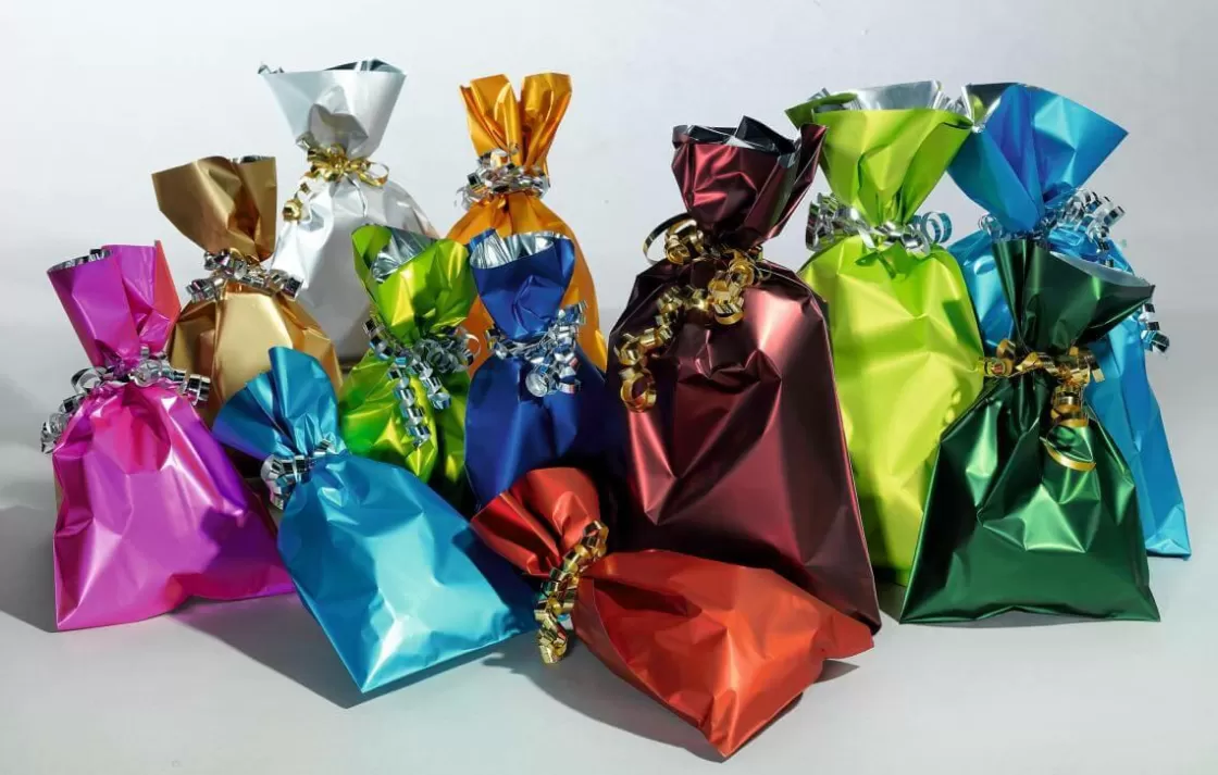 Bolsitas Con Cordón>DecoWoerner Bolsa De Regalo, Mate, Color Claro, 15 X 25 Cm azul