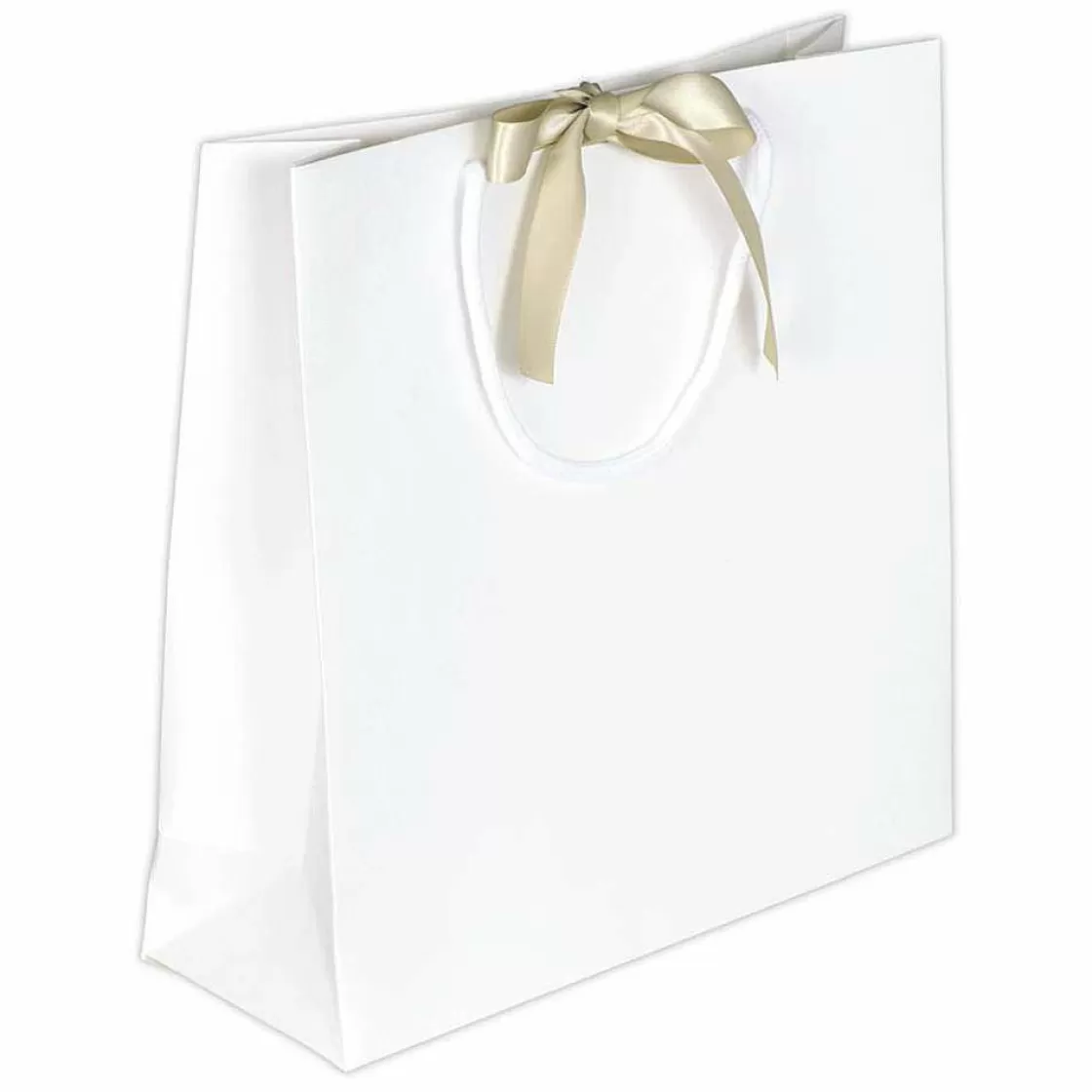Bolsas De Regalo Y Bolsas Portátiles>DecoWoerner Bolsas De Regalo, 27,5 X 27,5 Cm, Blancas 25 Piezas 200g/m², Con Lazo De Raso A Juego blanco
