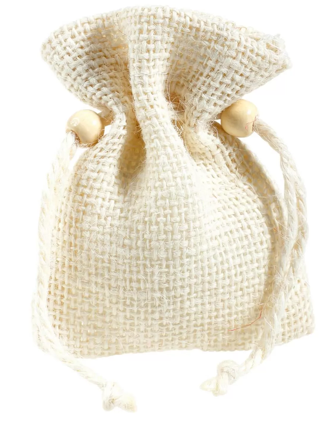 Bolsitas Con Cordón>DecoWoerner Bolsita De Yute, 10 Cm, Crema blanco