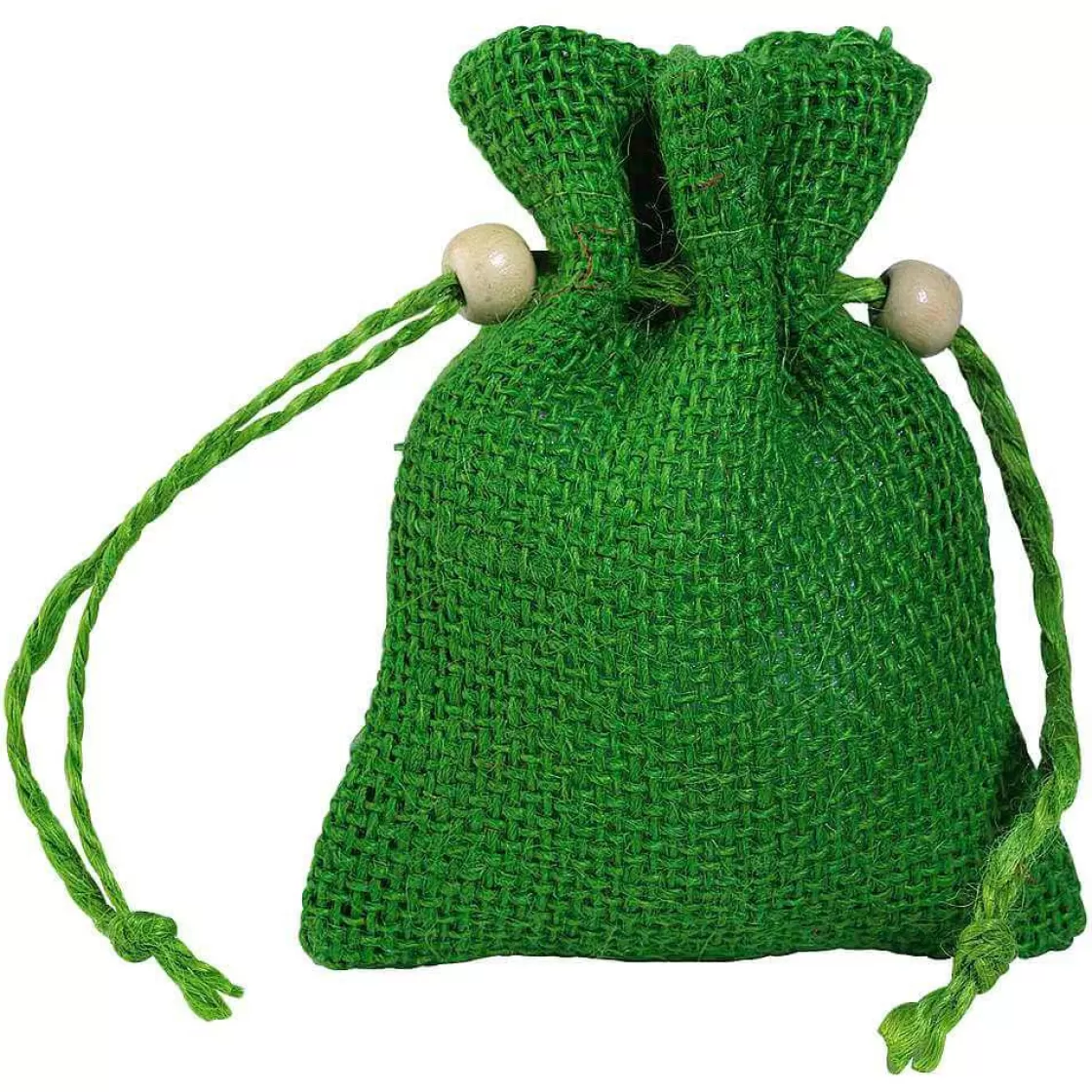 Bolsitas Con Cordón>DecoWoerner Bolsita De Yute, 10 Cm, verde