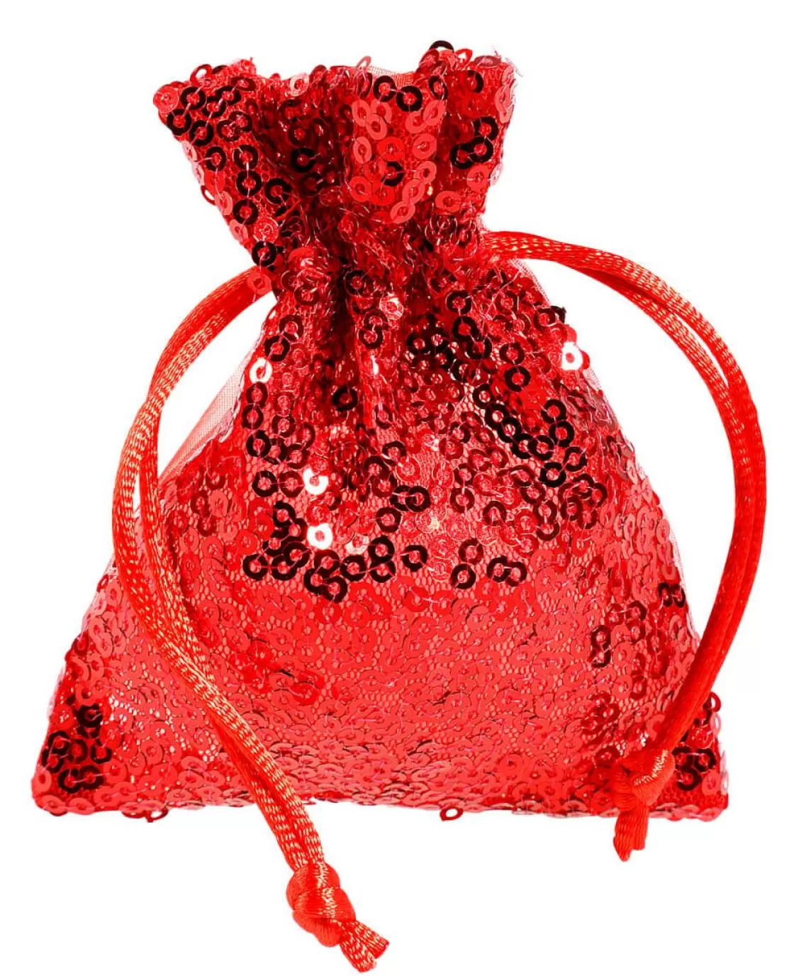 Bolsitas Con Cordón | Decoración Temática>DecoWoerner Bolsitas De Organza Lentejuelas 10 Cm, 10 Piezas, rojo