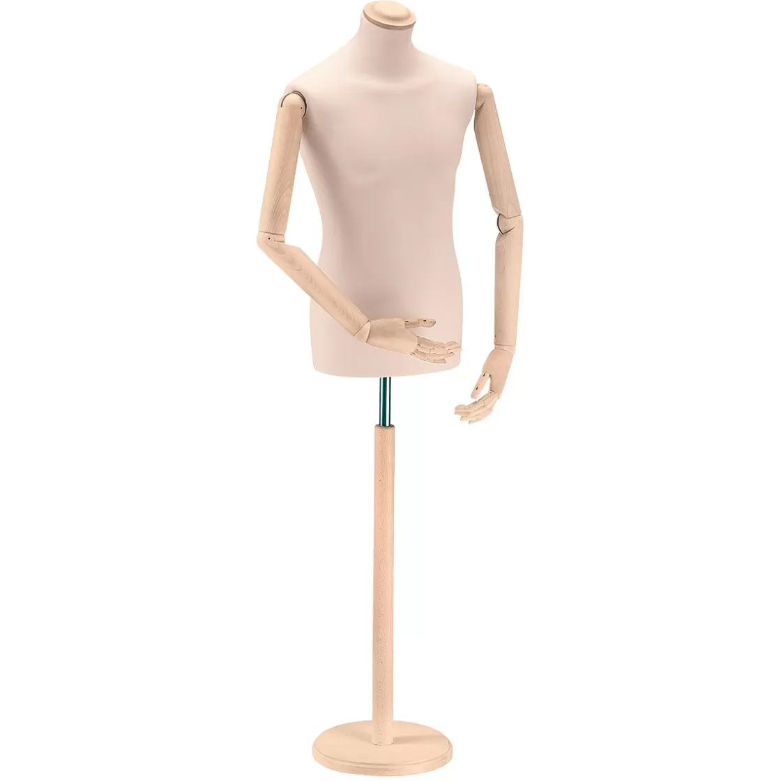 Bustos De Costura>DecoWoerner Busto Masculino Para Sastre, Busto De 76 Cm, Crudo/roble Claro Beige