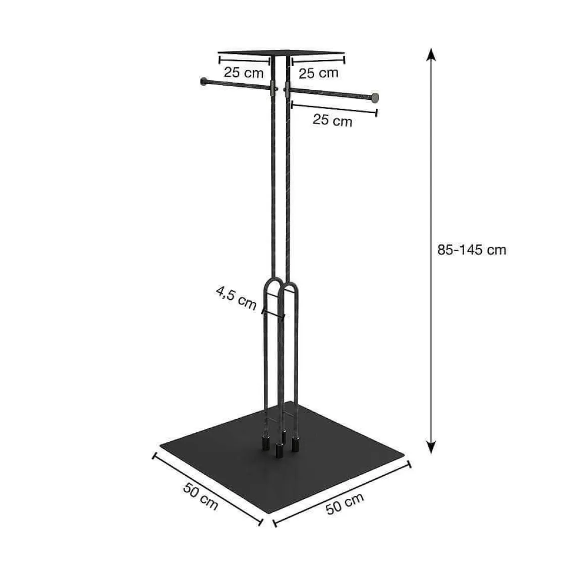 Percheros>DecoWoerner Caballete De Suspensión De 2 Brazos LOFT 145 Cm negro