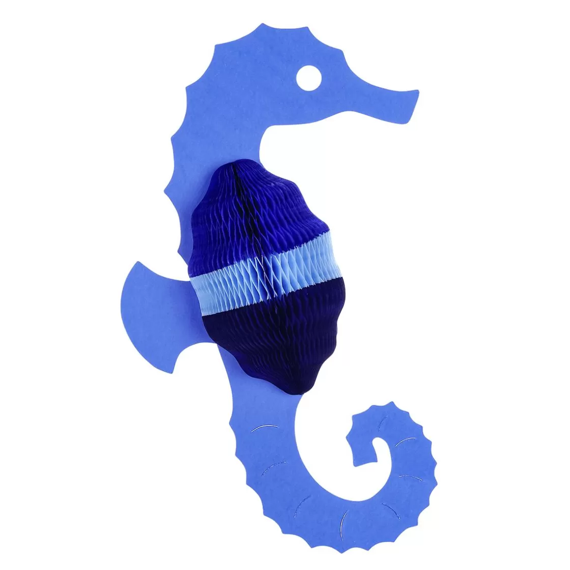 Decoración De Verano>DecoWoerner Caballito De Mar De Papel De Nido De Abeja Ignífugo Y Cartón 54 Cm azul