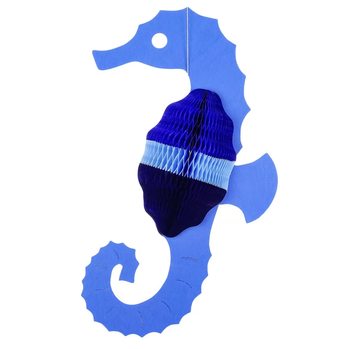 Decoración De Verano>DecoWoerner Caballito De Mar De Papel De Nido De Abeja Ignífugo Y Cartón 54 Cm azul