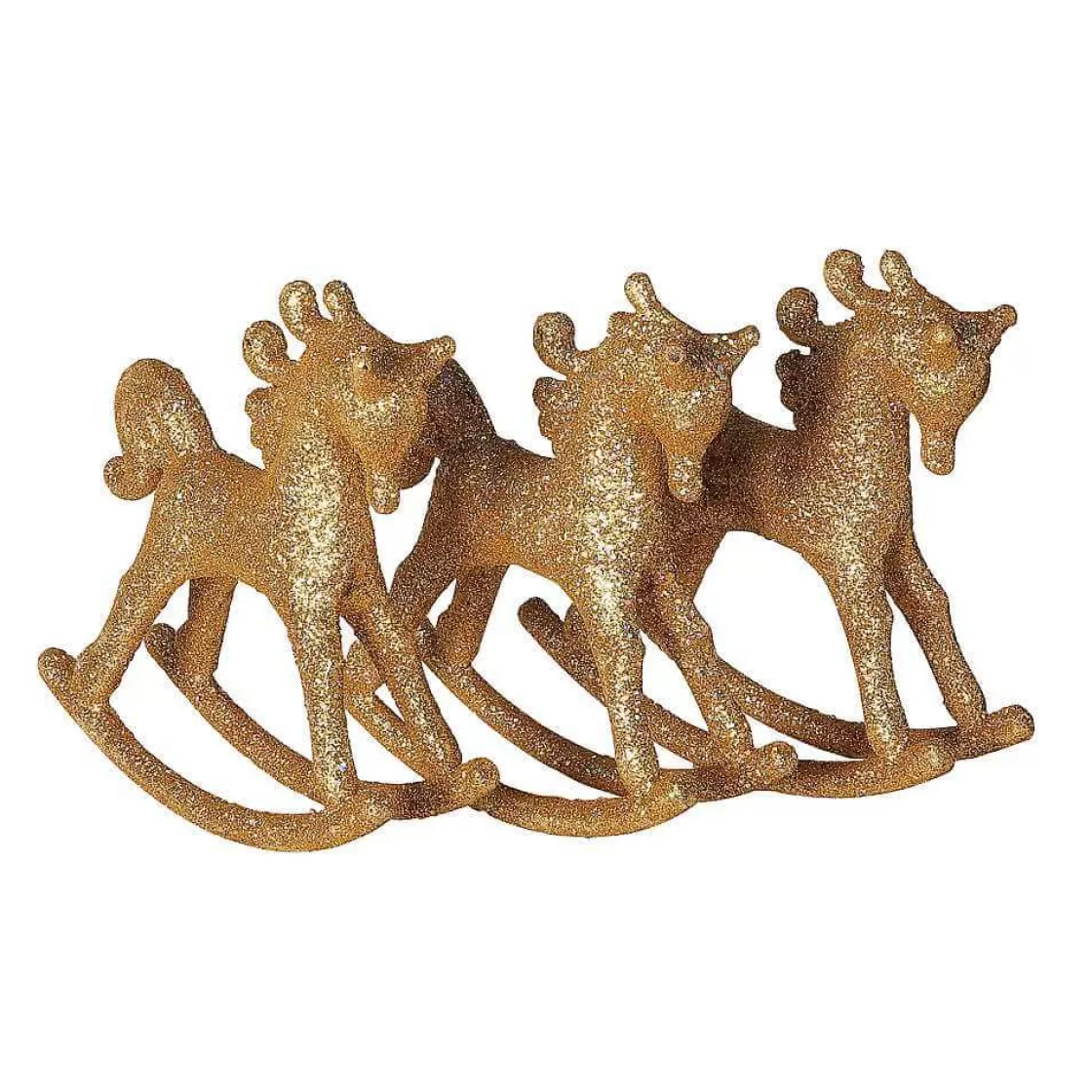 Figuras De Navidad>DecoWoerner Caballo Balancín Decorativo 18 Cm, 3 Piezas oro