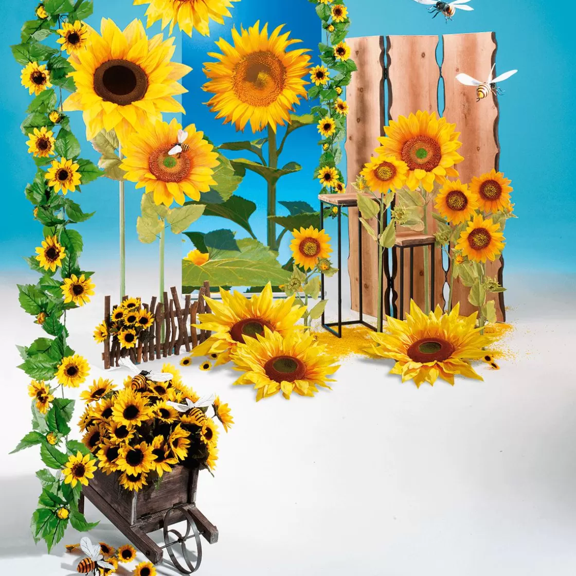 Decoración De Otoño | Cabezas De Flores Artificiales>DecoWoerner Cabeza De Flor Deco Girasol, 60 Cm Ø amarillo