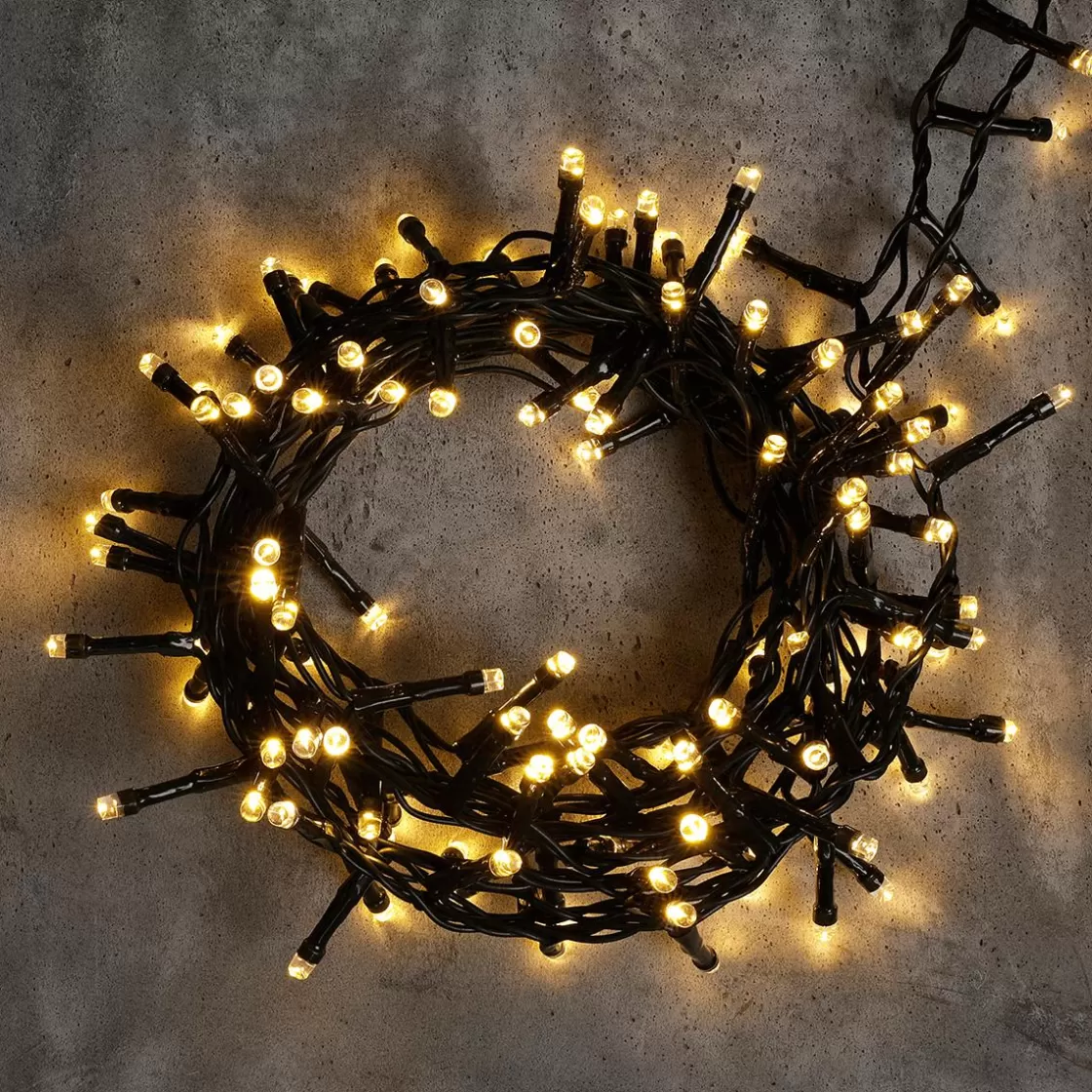 Luces De Navidad>DecoWoerner Cadena De Luces 3en1: Cadena De Luces LED De Colores, Amarillo Cálido O Intermitente Con Temporizador, Para Exteriores, 16 M multicolor