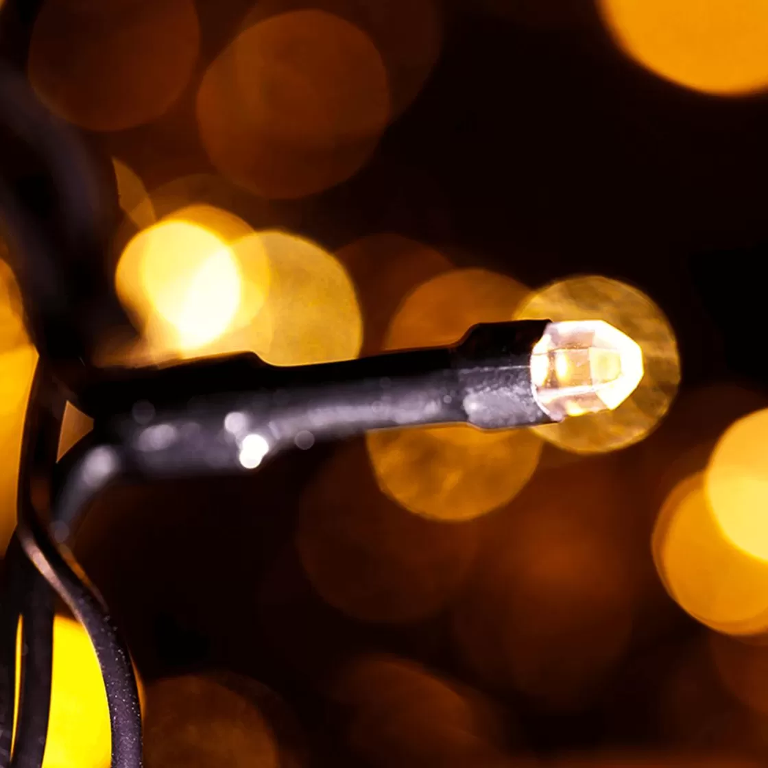 Luces De Navidad>DecoWoerner Cadena De Luces A Pilas Intermitentes Con Temporizador, Para Exterior, 15 M negro