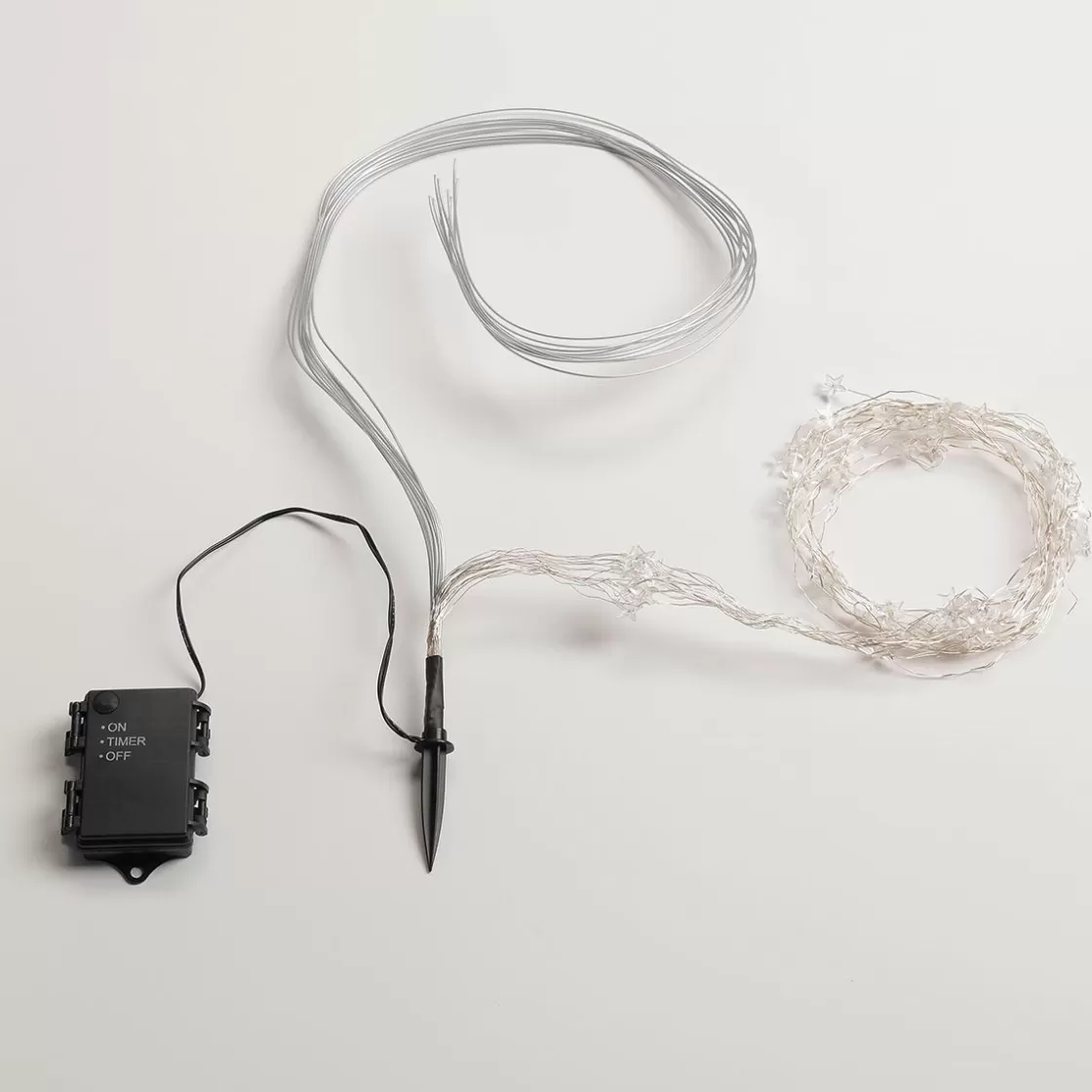 Luz Decorativa | Luces De Navidad>DecoWoerner Cadena De Luces De Estrella De Micro LED Con Luz Cálida Que Funciona Con Pilas 80 Cm transparente