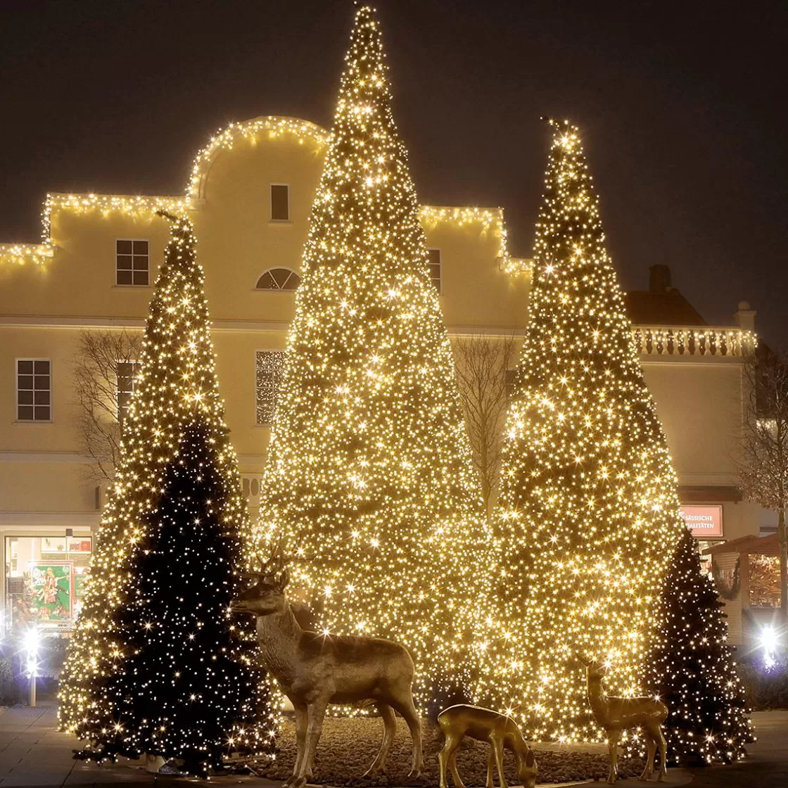 Luces De Navidad>DecoWoerner Cadena De Luces LED De Acoplamiento Para Exteriores IP67, 10 M Sin Cable De Alimentación, Blanco Cálido verde