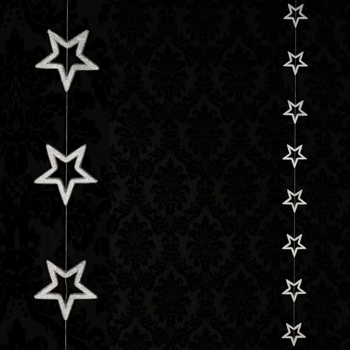 Estrella De Navidad>DecoWoerner Cadena Decorativa De Estrellas Ø 13 Cm, 200 Cm, plata