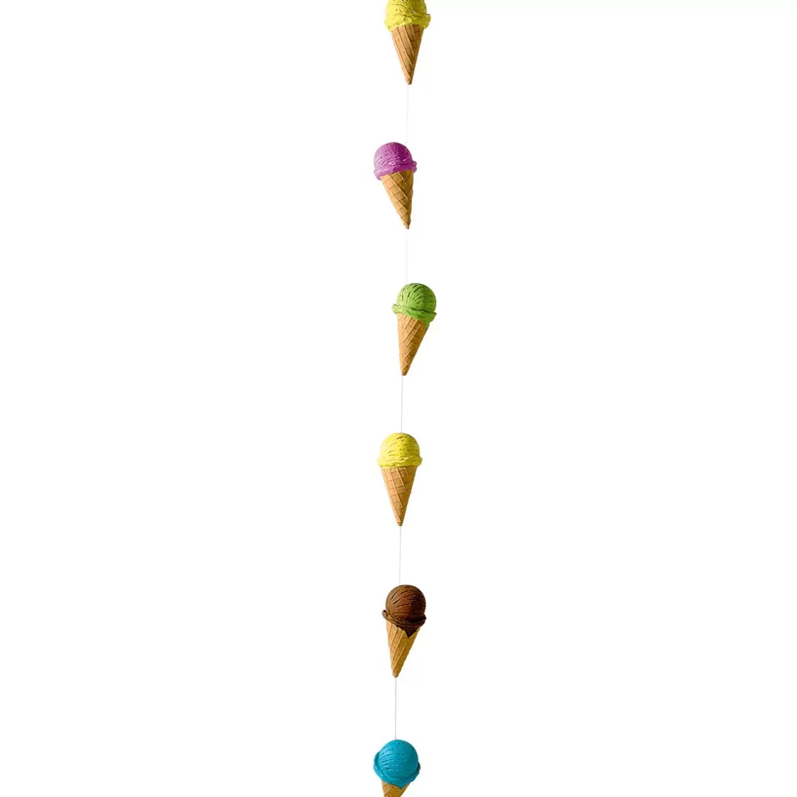 Decoración De Verano | Chocolate Y Helados>DecoWoerner Cadena Decorativa De Helados De Cucurucho Alimento De Imitación 220 Cm Beige